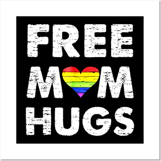 Free Mom Hugs Heart Rainbow LGPT Costume Gift Posters and Art